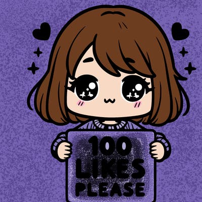 cute girl holding a sign saying 100 likes please