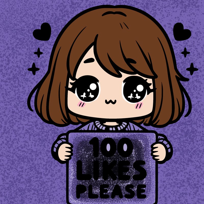 cute girl holding a sign saying 100 likes please