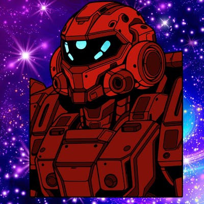 mecha with a futuristic helmet.