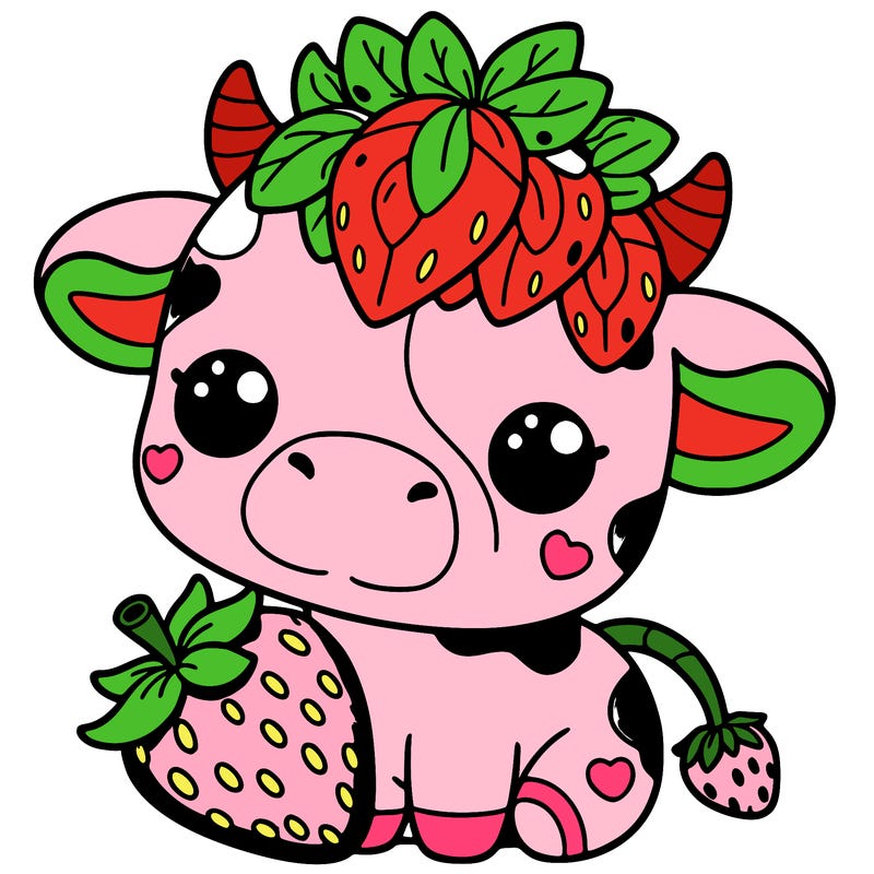 cute strawberry cow