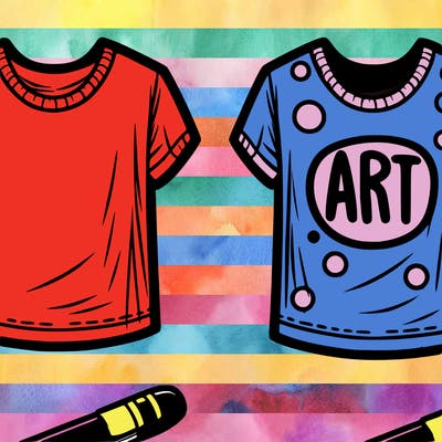 t-shirt with a word on it that says art