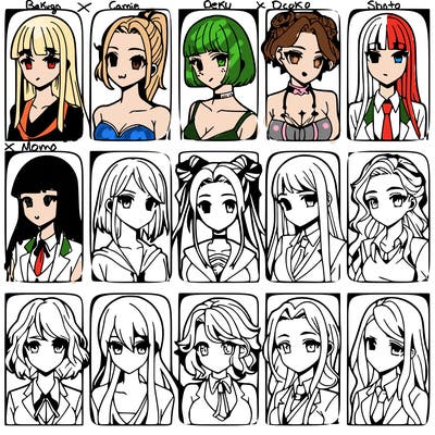 girls that look diffrent anime