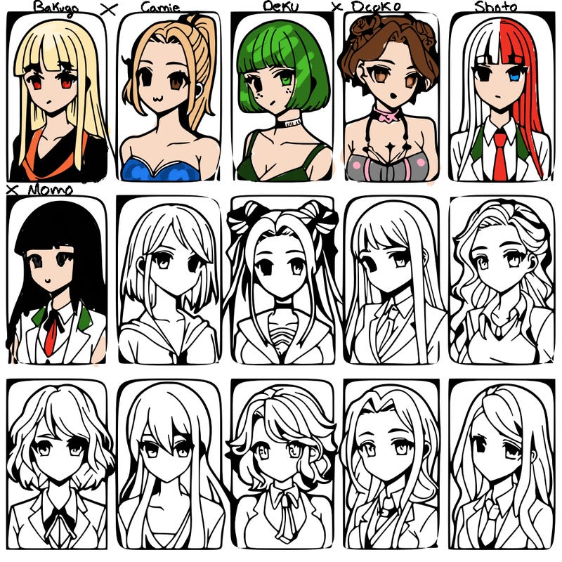 girls that look diffrent anime