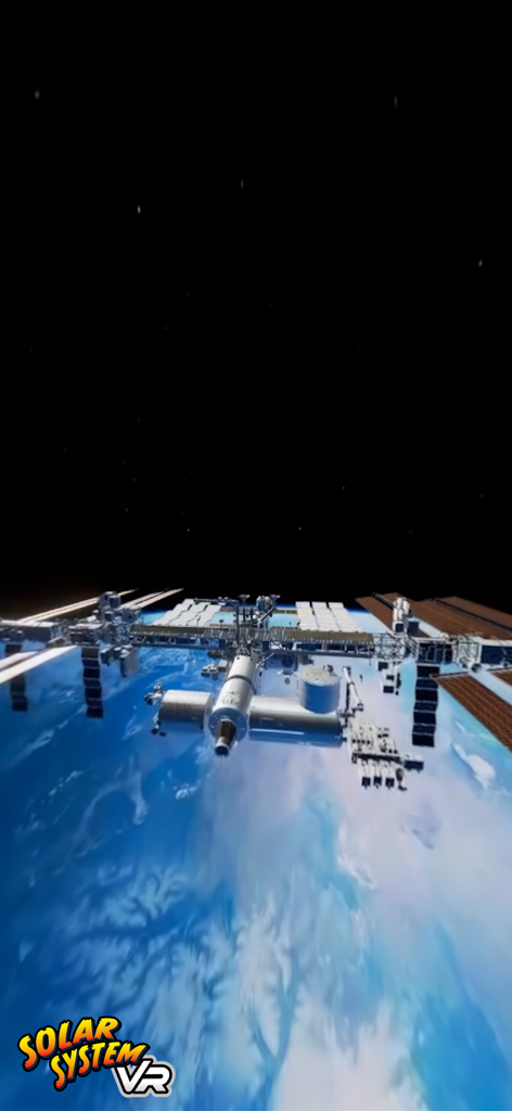 Steam Lab VR - A virtual reality view of the International Space Station orbiting Earth from the Steam Lab VR app.