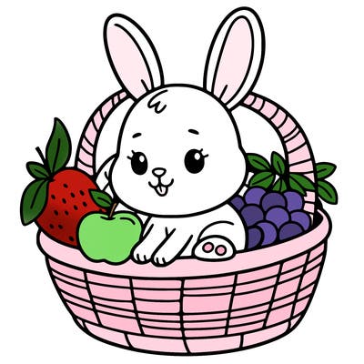 bunny in a fruit basket