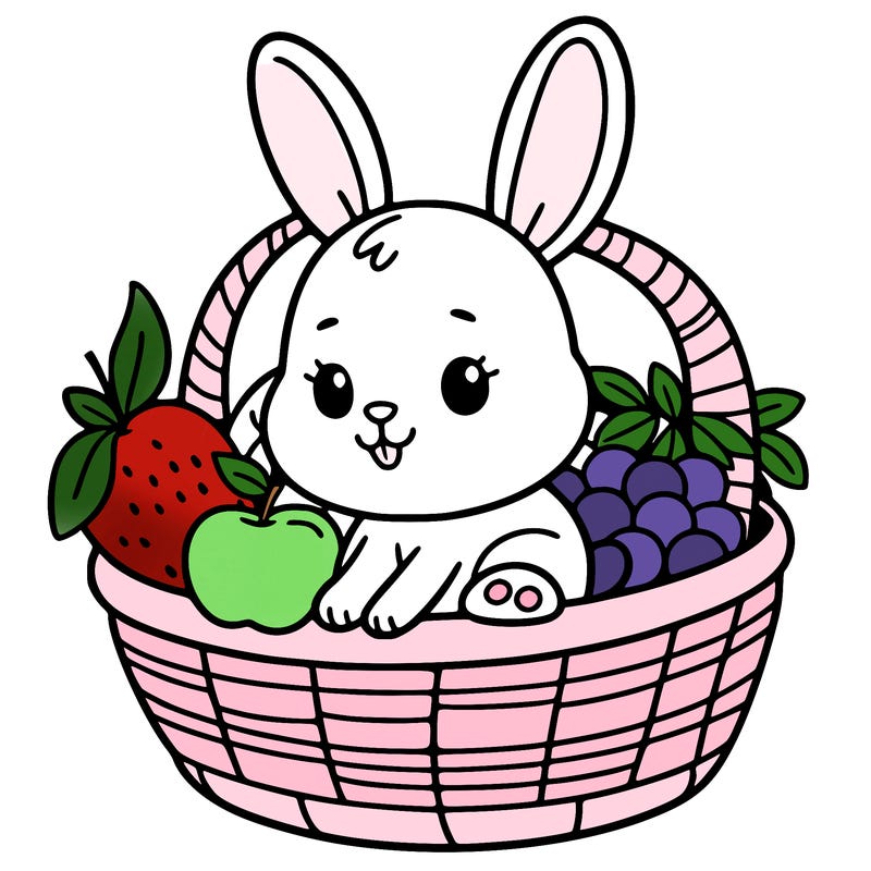 bunny in a fruit basket