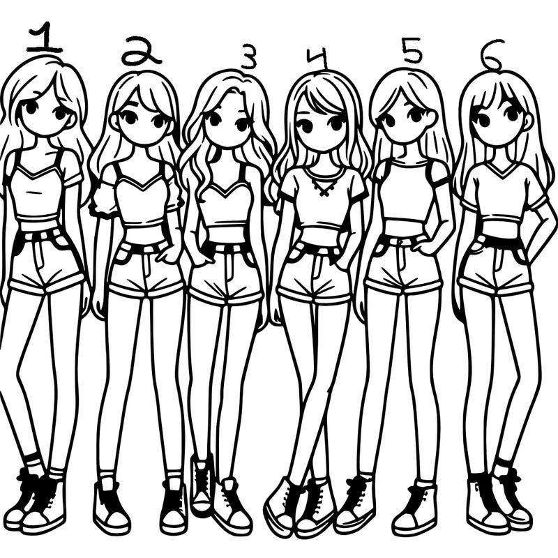 a group of girls wearing crop tops and shorts