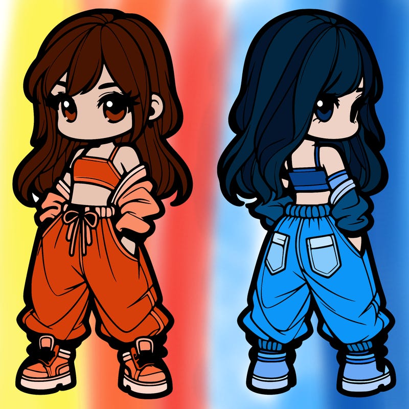 girl in crop top and baggy pants