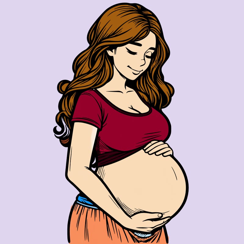 woman heavily pregnant realistic