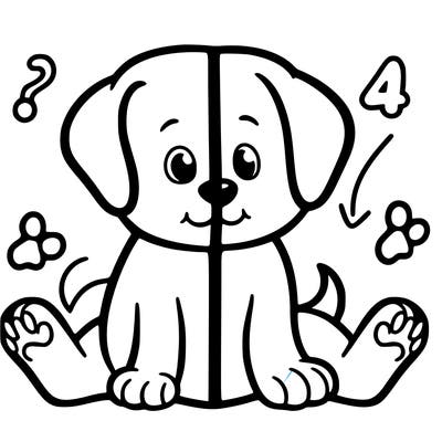 a puppy split into four