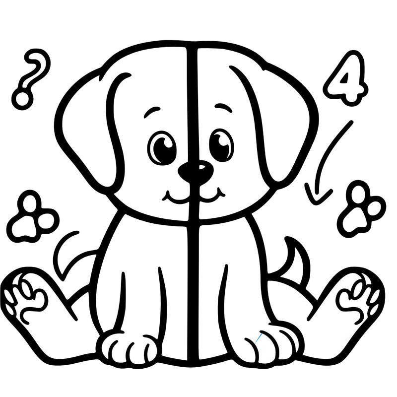 a puppy split into four