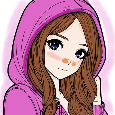 realistic adult girl with hoodie on
