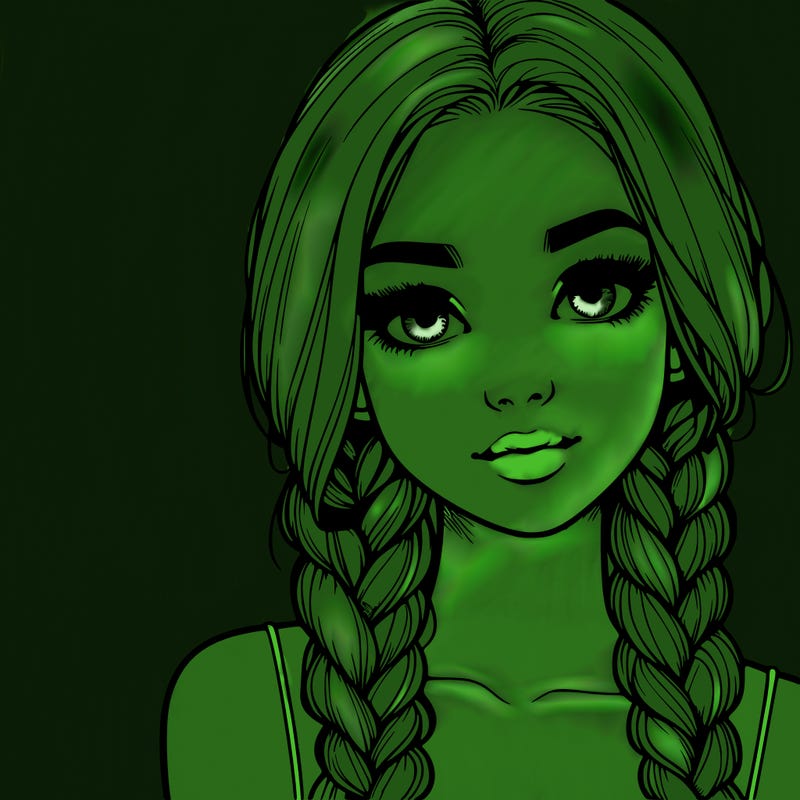 realistic girl with braids