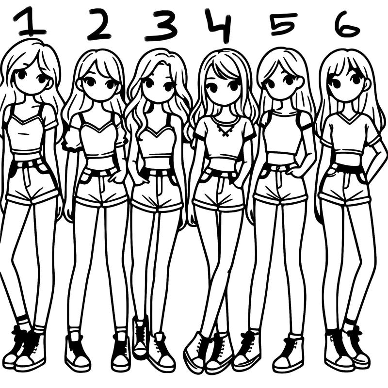 a group of girls wearing crop tops and shorts