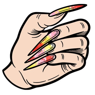 hand with long nails