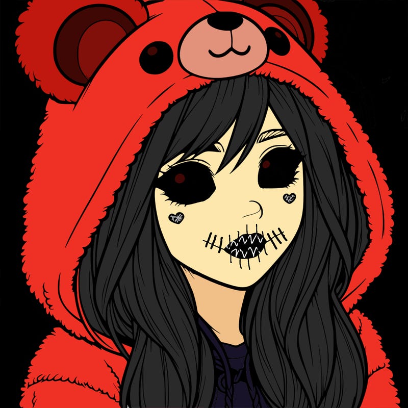 realistic girl in a bear hoodie