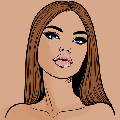 realistic woman with full lips