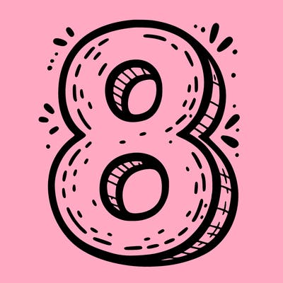 the number 8 (drawn simply)