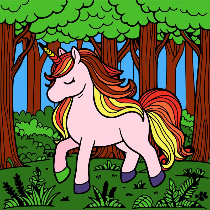 unicorn in the forest