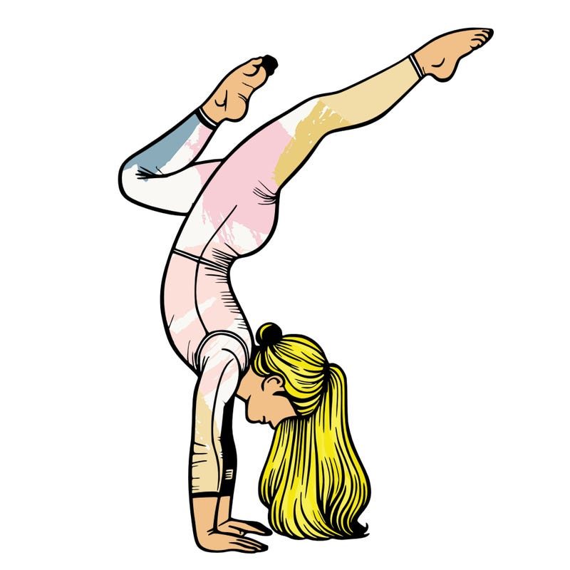 realistic, handstand, gymnastics girl