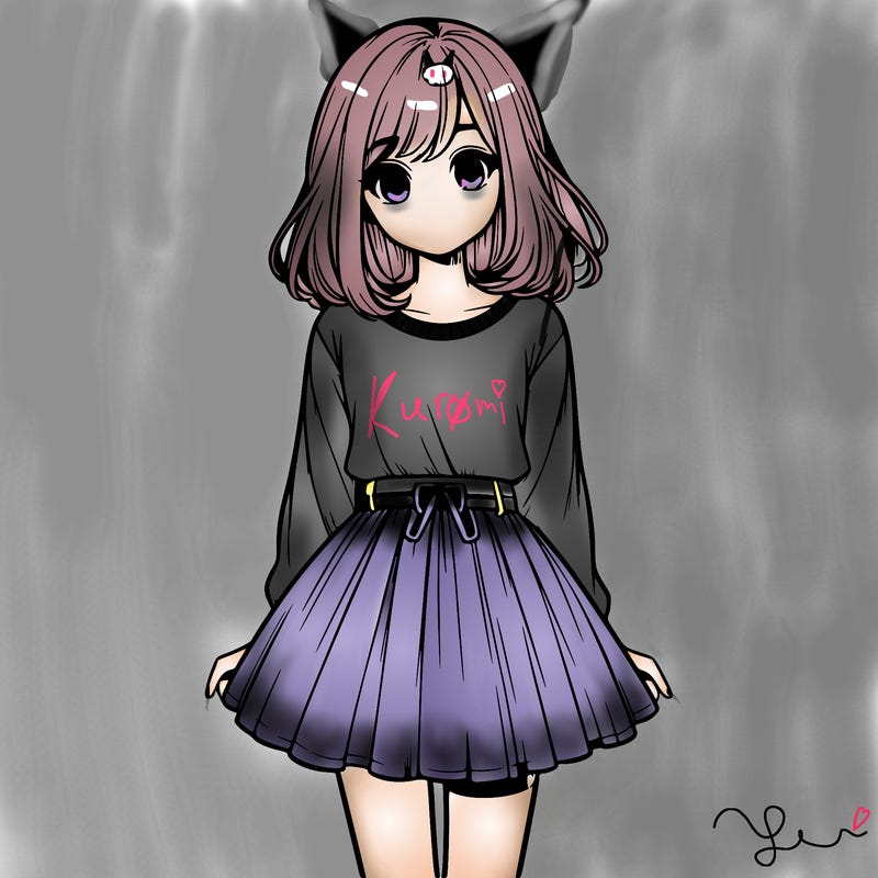 realistic girl with a skirt on