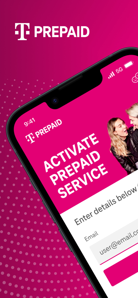 T-Mobile Prepaid eSIM - iPhone上のT-MobileプリペイドeSIMアプリ開通画面。