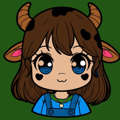 girl in cow horns