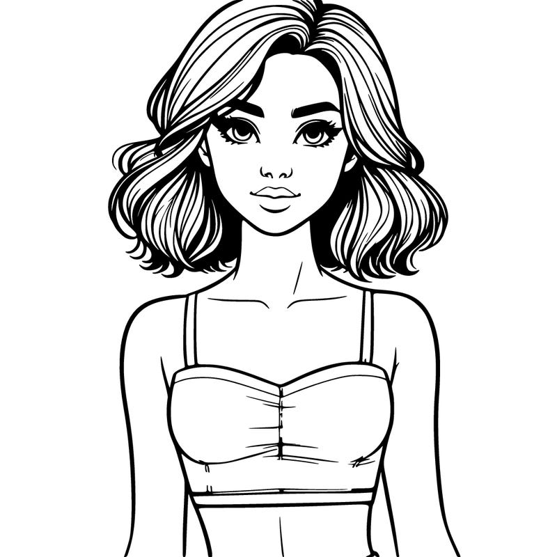 realistic woman in crop top