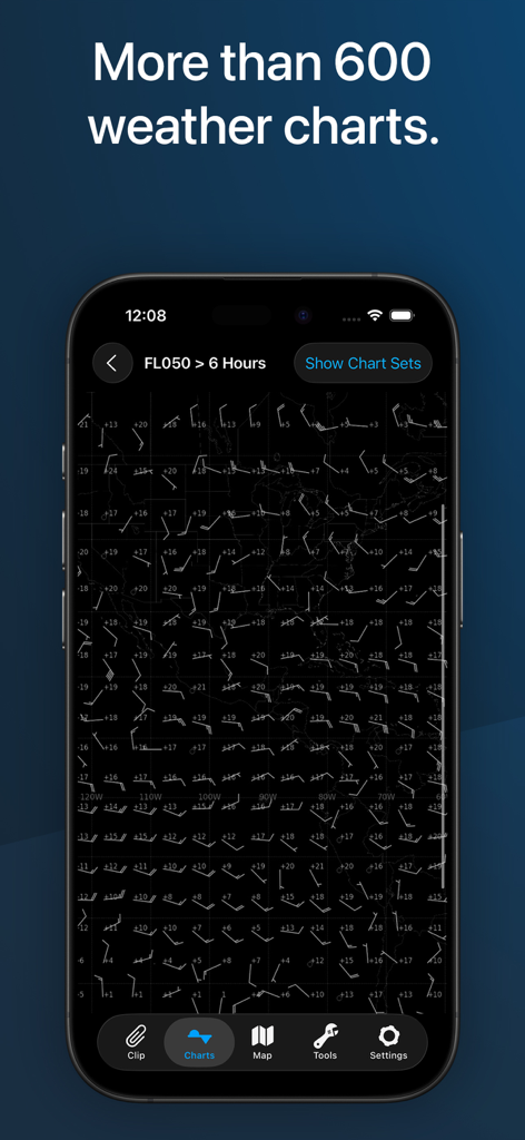 StationWeather - METAR and TAF - Professionelle Luftfahrtwetterkarte mit Windpfeilen und Flugdaten auf einer Karte