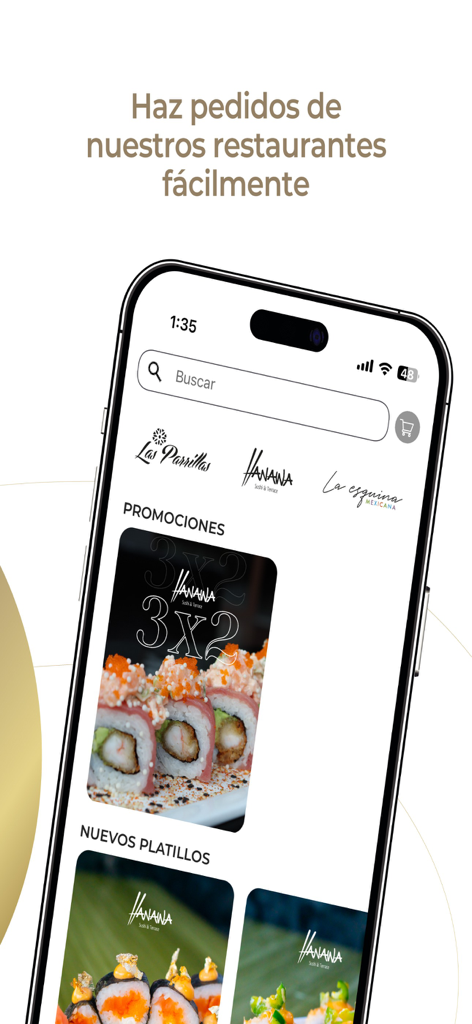 Tu Club - Tu Clubアプリのレストラン注文インターフェース。寿司のプロモーションが表示されます。