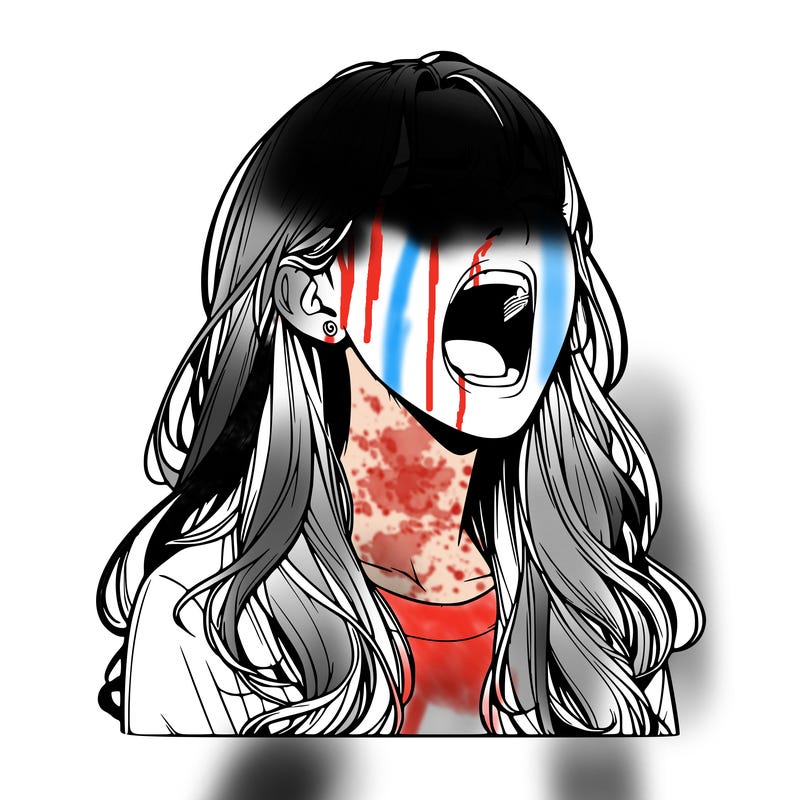 screaming realistic, girl