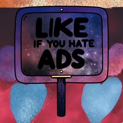 a sign that says like if you hate ads