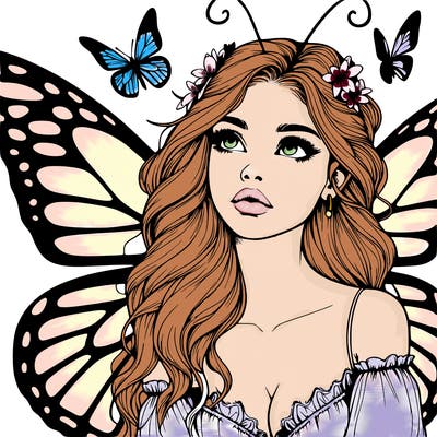 butterfly fairy realistic girl