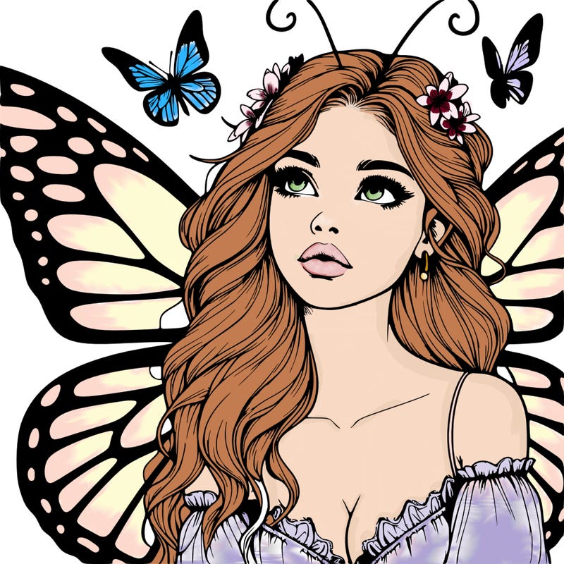 butterfly fairy realistic girl
