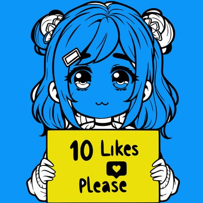 a girl with a sign saying 10 likes please