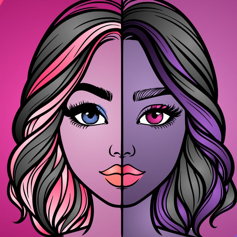 realistic girl split half