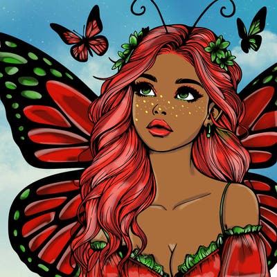 butterfly fairy realistic girl