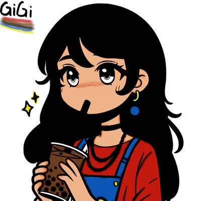 teenage girl drinking boba