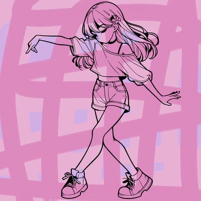 realistic girl danceing