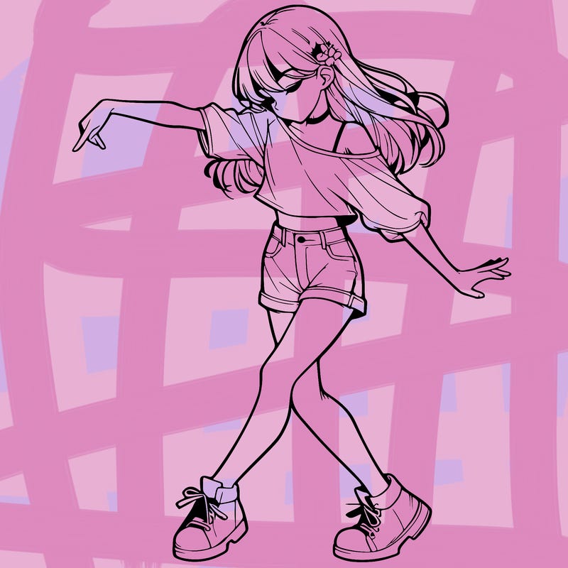 realistic girl danceing