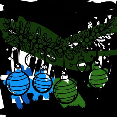 christmas garland with big bulbs