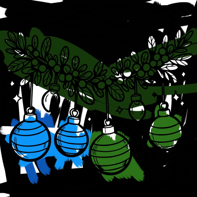 christmas garland with big bulbs