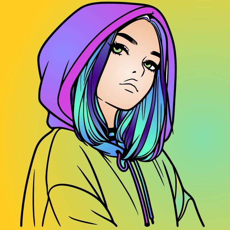 a realistic girl in a hoodie