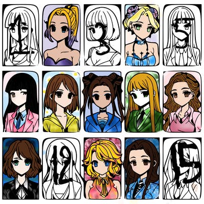 girls that look diffrent anime