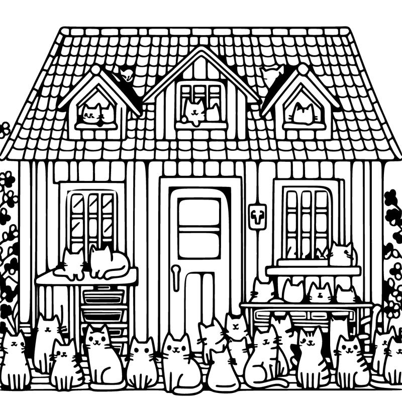 house full of cats