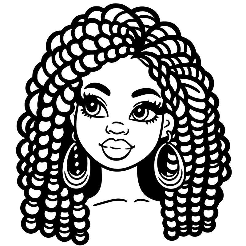 black woman with curly hair braids and big earrings