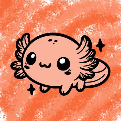 cute easy baby axolotl