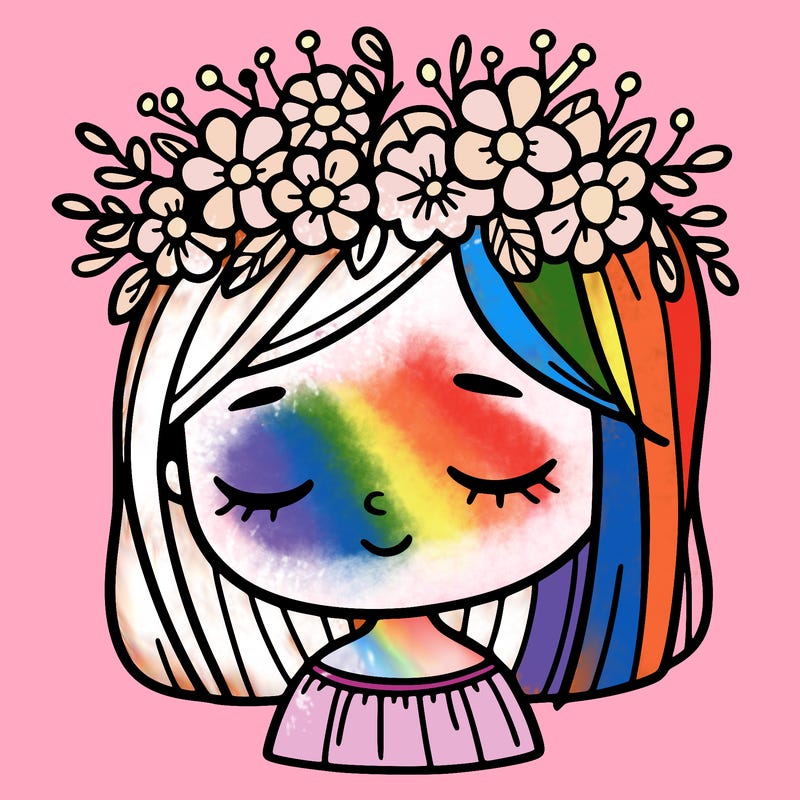 girl with flowers crown