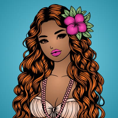 realistic beautiful hawaiian woman,long dress,haku lei, lips