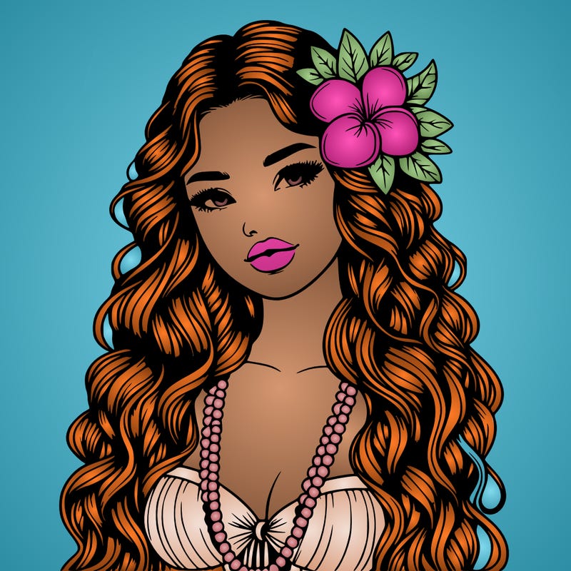 realistic beautiful hawaiian woman,long dress,haku lei, lips